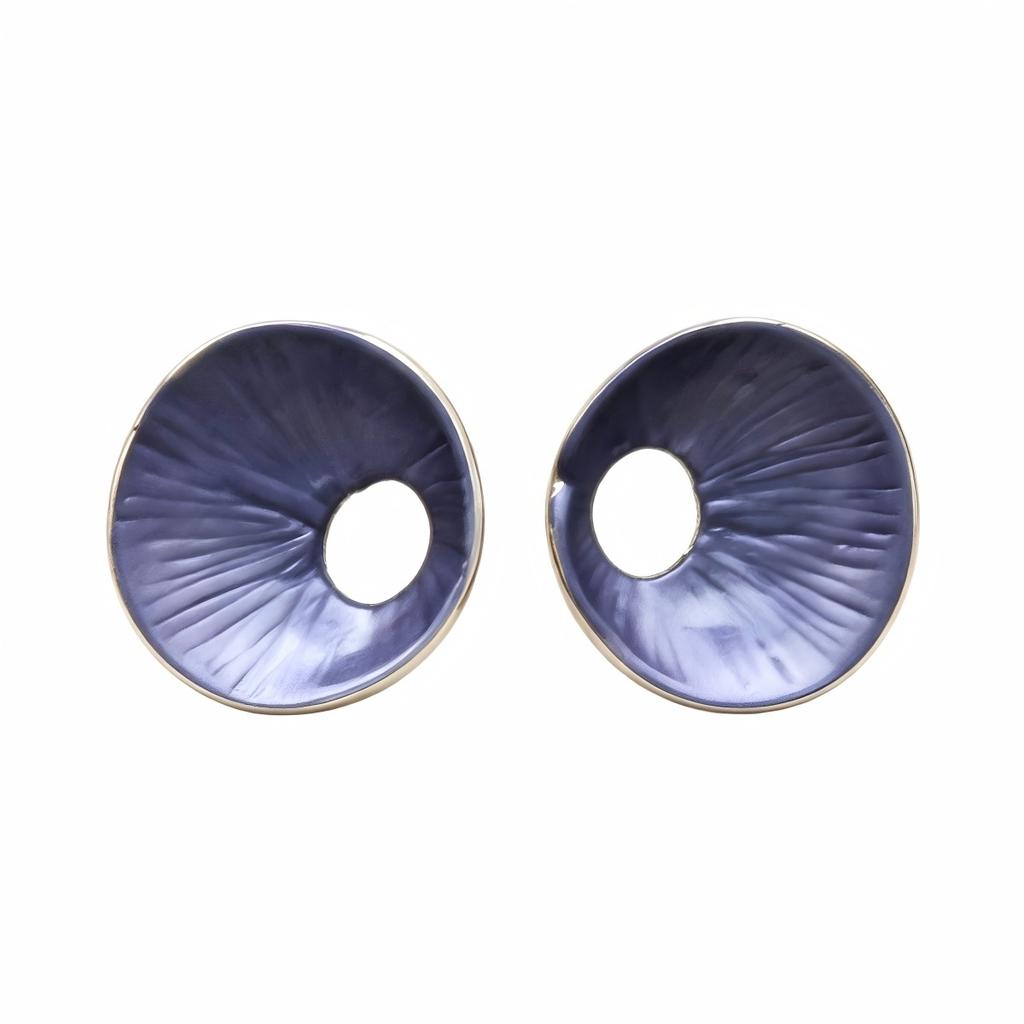 Explosive hollow ring hand-painted enamel color stud earrings, environmentally friendly alloy material, daily versatile personalized earrings