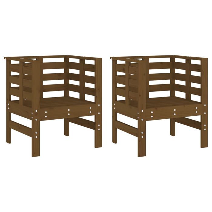 VidaXL Lot de 2 Chaises de Jardin, Sièges avec Accoudoirs, Fauteuils avec Dossier, Meubles de Jardin Patio, Scandinave, 825131