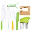 Kindersicheres Plastikbesteck-Set mit Babybrei-Stampfer & Prägeform, Inklusive Kinder-Schneidebrett