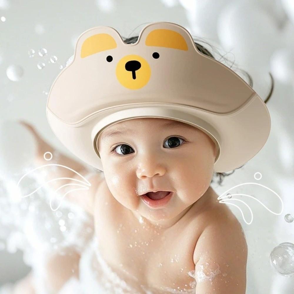 Upward Brim Shampoo Cap Soft Inner Ring Baby Bath Protective Cap Waterproof Baby Bath Hat Children