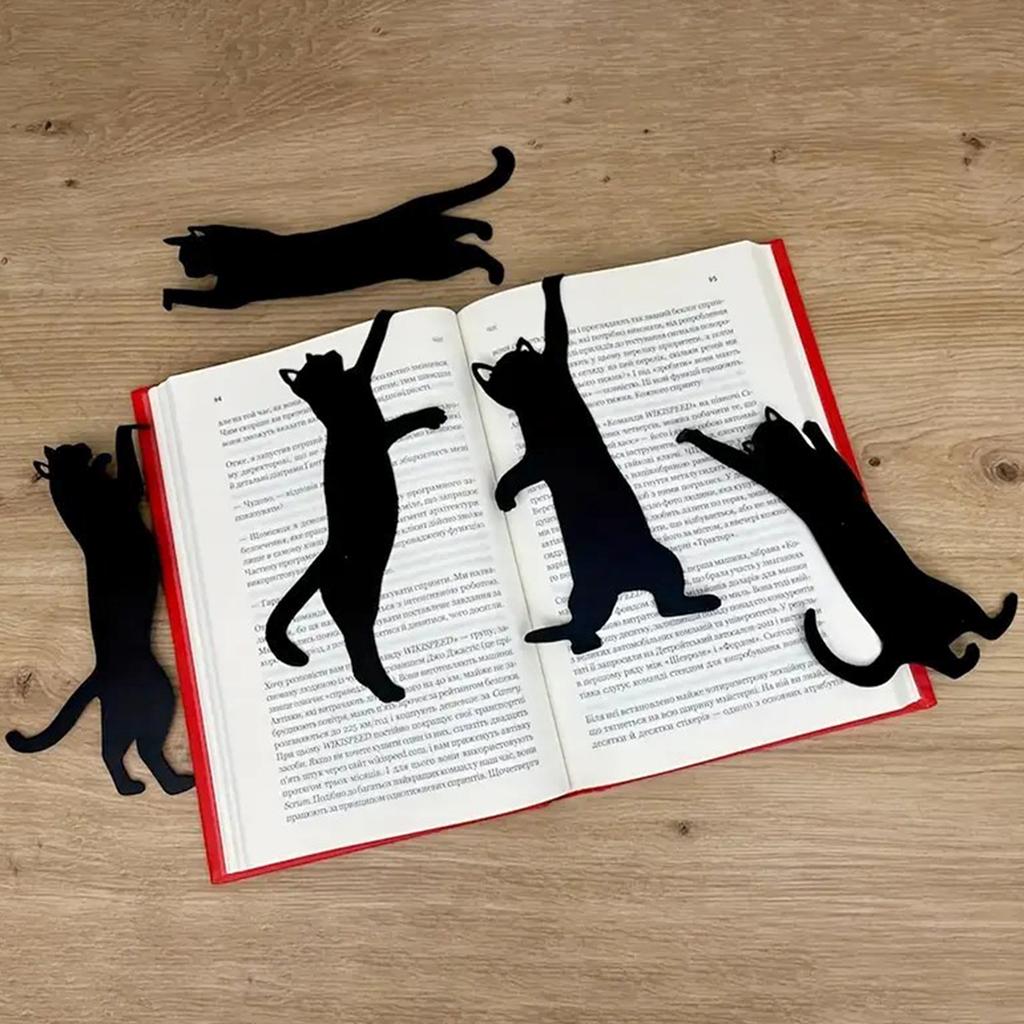 Metal Cat Bookmarks Set of 5 Creative-Design with Unique Cat Shaped Bookmarks for Book Lovers, Students, and Teachers