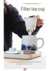 Handmade Blue and White Ceramic Office Mug with Filter - Large Capacity Tea Cup