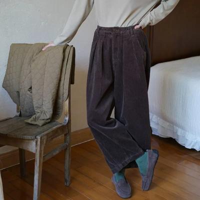 Kordurové kalhoty Harlem nadměrné velikosti Dámské volné Vintage Petite Ležérní rovné kalhoty na podzim/zimu