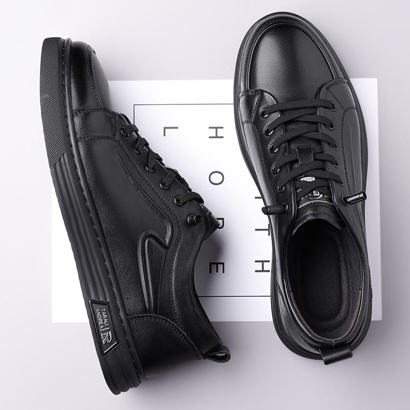 Fashion Casual Leather Men's Sneakers Lightweight Comfortable Walking Shoes for Everyday Wear Skateboard Footwear Male Tenis Masculino
