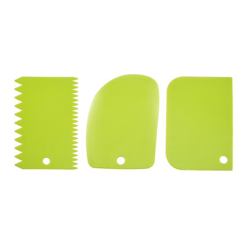 Set of 3 Plastic Cake Scrapers Set of 2 Silicone Bowl Scraper Dough Cutter Icing Smoother Tools Cake Decorating Supplies    0098