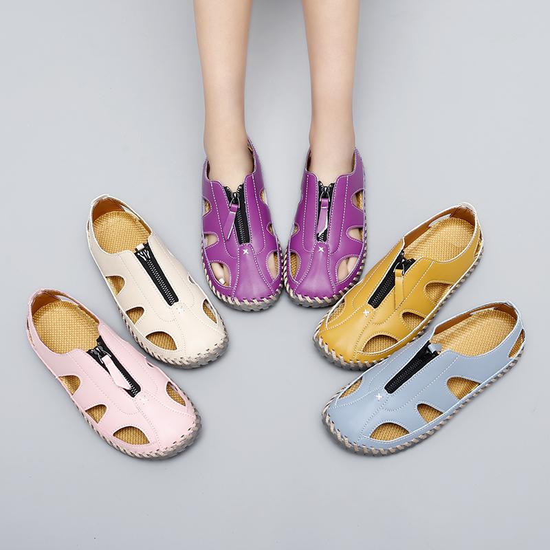 Women's Leather Sandals Casual Shoes Summer Beach Sandals