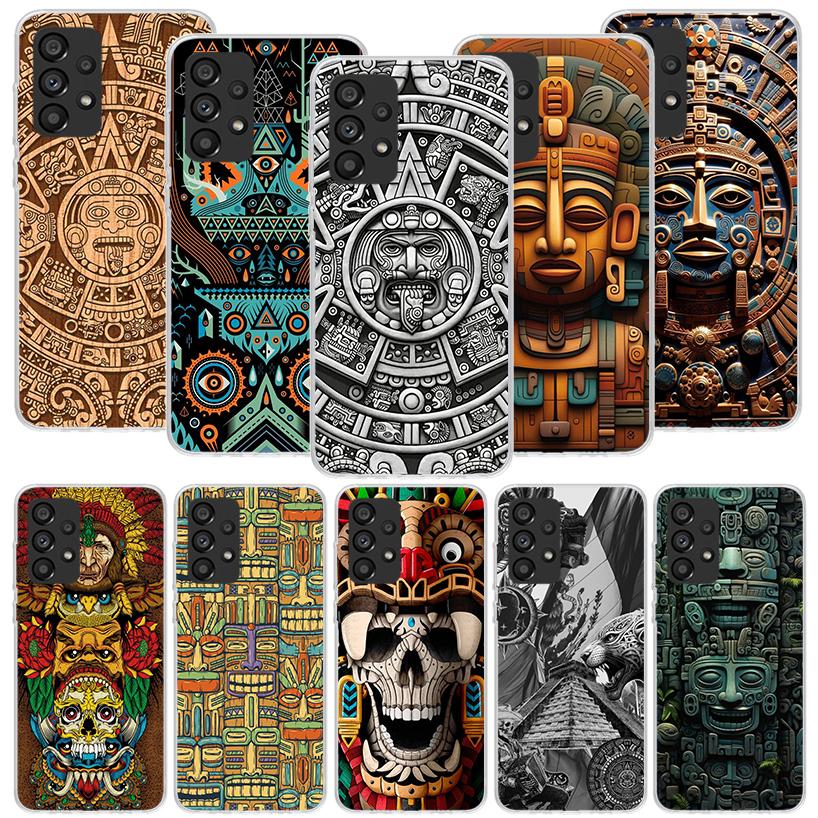 Mayan Stone Totem Pole Phone Case for Samsung Galaxy A17 A16 A15 A14 A13 A57 A56 A55 A54 A53 A37 A36 A35 A34 A33 A26 A25 A24 A23
