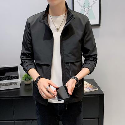 Autumn Jacket Men's Fashion Handsome Versatile Top Single Gown Men's Casual Stand-up Collar Jacket