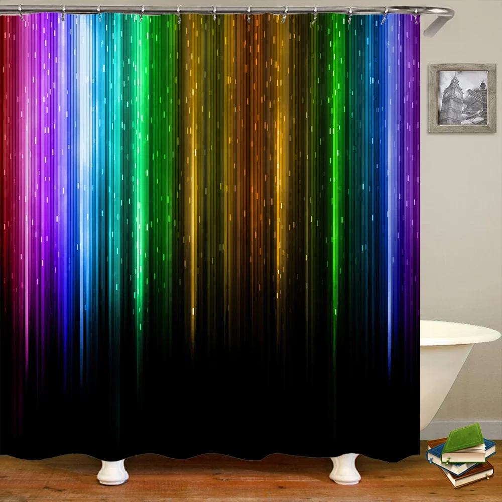 3D Fashion Colorful Cool Printed Fabric Shower Curtain Waterproof Polyester Bathroom Curtains Home Decorate Curtains With Hooks