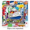 50 Transportation Tools Graffiti Personalized Children's Rewards Guka DIY Mobile Suitcase Stickers Waterproof