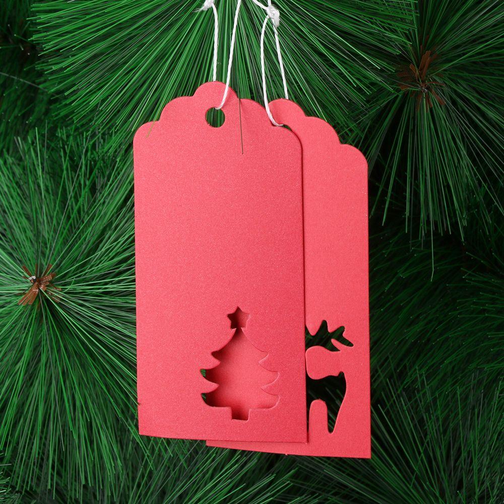 Xmas Tree DIY Kraft Paper Christmas Decoration Gift Box Tag Candy Bag Sticker Gifts Package Label
