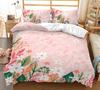 Spring Flower Duvet Cover King Size Double Bed Pink Cherry Blossom Bedding Set for Girls Teens Adults Room Decoration 3 Pcs