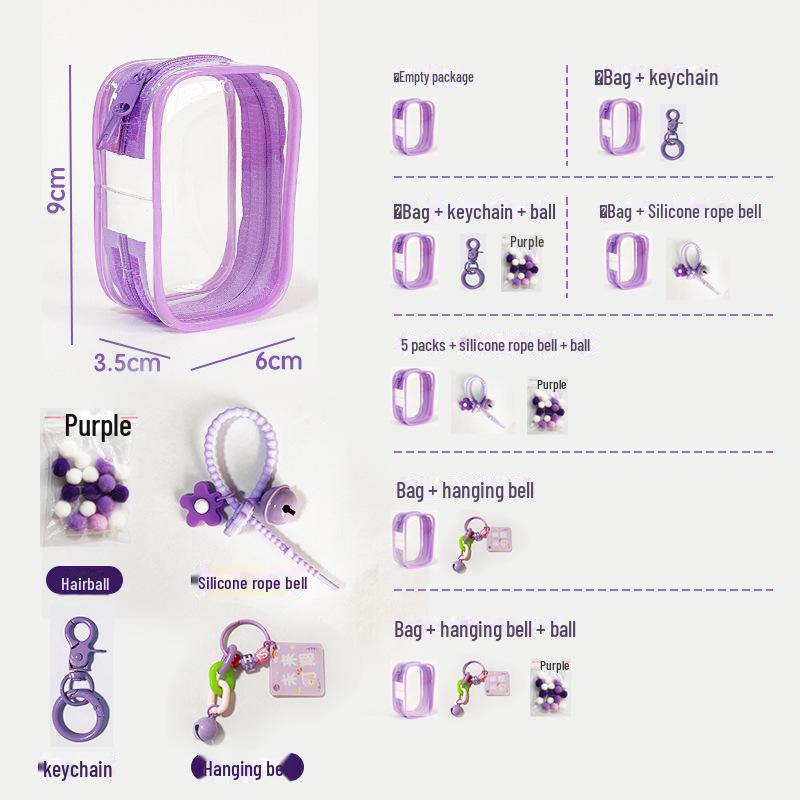 Pop Mart 3D Transparent Baby Bag Storage with Dopamine Color