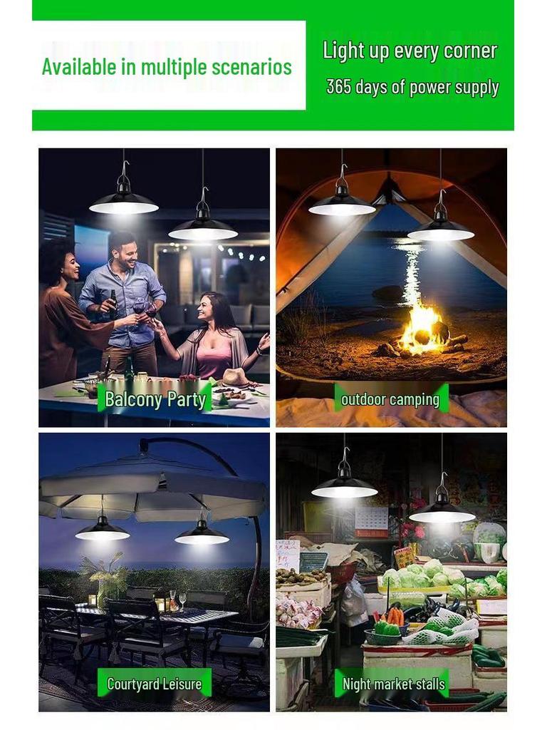 Solar-Powered Waterproof Tent Light: Indoor/Outdoor Pendant with Light Control
