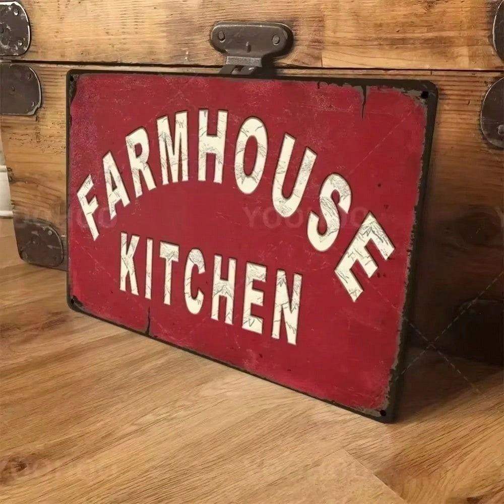 Vintage Metal Farmhouse Kitchen Sign Wall Art Decor