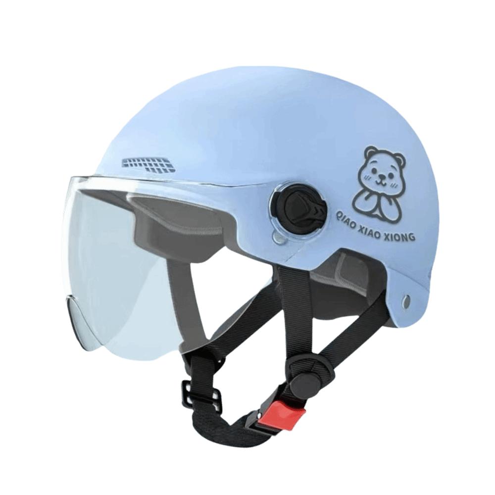 Sturdy Motorcycle Headwear Cartoon Bear Safety Helmet Cute Universal Half Helmet All-Season синий