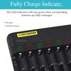 4.2V 6A 10 Slots 18650 Lithium Battery Charger for 14500 16340 16350 18500 26650 10400 18350 Rechargeable Batteries EU US PLug