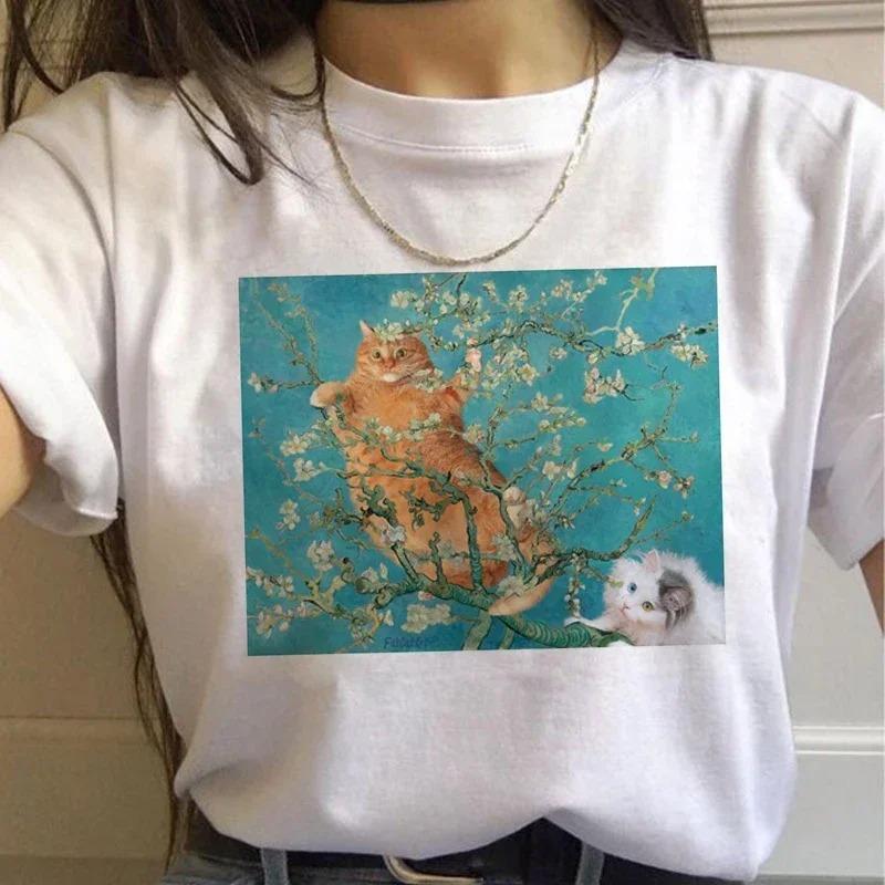 Artistic Van Gogh Paintings Graphic T Shirt With Classic Art Quotes Creative Designs Stylish Casual Short Sleeve Tee For Daily