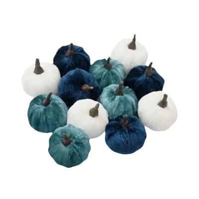 12Pcs Velvet Pumpkins Artificial Pumpkins Set Basket Filler Foam Pumpkin