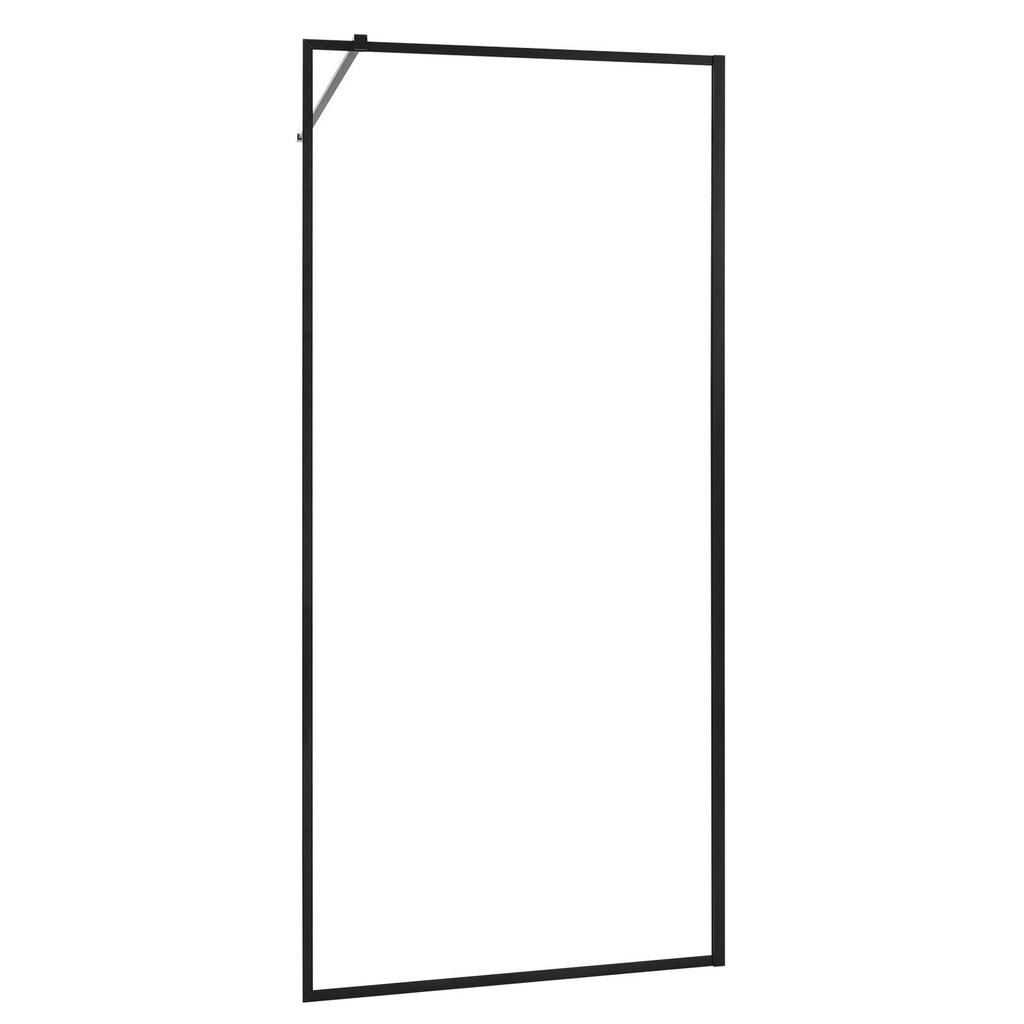 Fixed Glass Shower Panel, 864 x 1870 mm Full-Framed Fixed Shower Screen, 8 mm Thick Clear Tempered Glass Door with Bottom Seal Strip and Hardware,