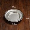 Retro Stainless Steel 3-Compartment Round Dumpling Plate