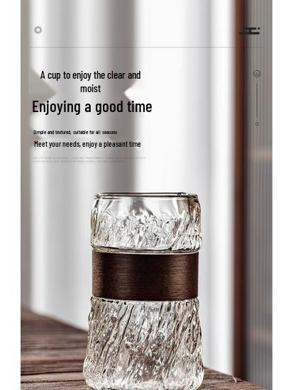 Embossed Glass Water Cup Set for Living Room, High-Temperature Resistant Teaware for Coffee or Beer