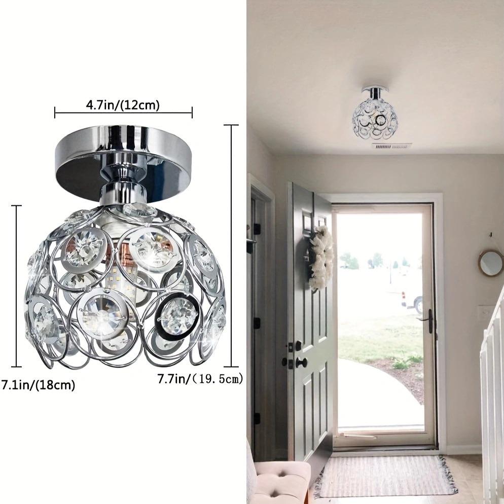 Modern Minimalist Crystal Bullseye Ceiling Light - Luxury Pendant for Living Room, Aisle, or Dining Area