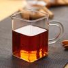 Hand Blown High Borosilicate Glass Tea Set, Tea Sea Square Fair Cup with Handle Tea Dispenser, Household Hospitality Cup