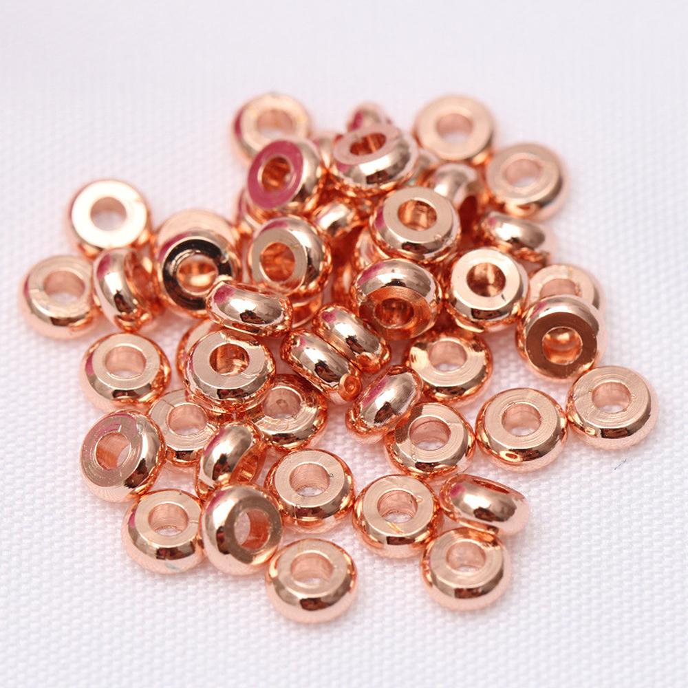 20 Stück 3-10mm Edelstahl Charm Abstandshalter Perlen Flach Rund Mit Loch Lose Perlen für DIY Schmuck Armband Herstellung Zubehör