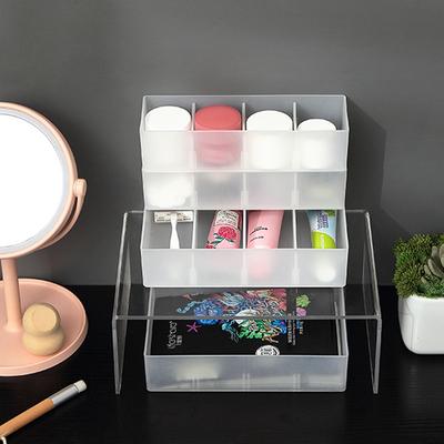 Almacenamiento de Caja Dividida Ajustable Plástico Para Cosméticos Gran Capacidad Organizador de Cosméticos Escritorio Joyería Maquillaje Cajón Contenedor