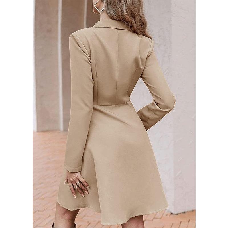 Autumn Winter Women Elegant Office Blazer Dresses Casual Blazer Dress Slim Suit Dresses