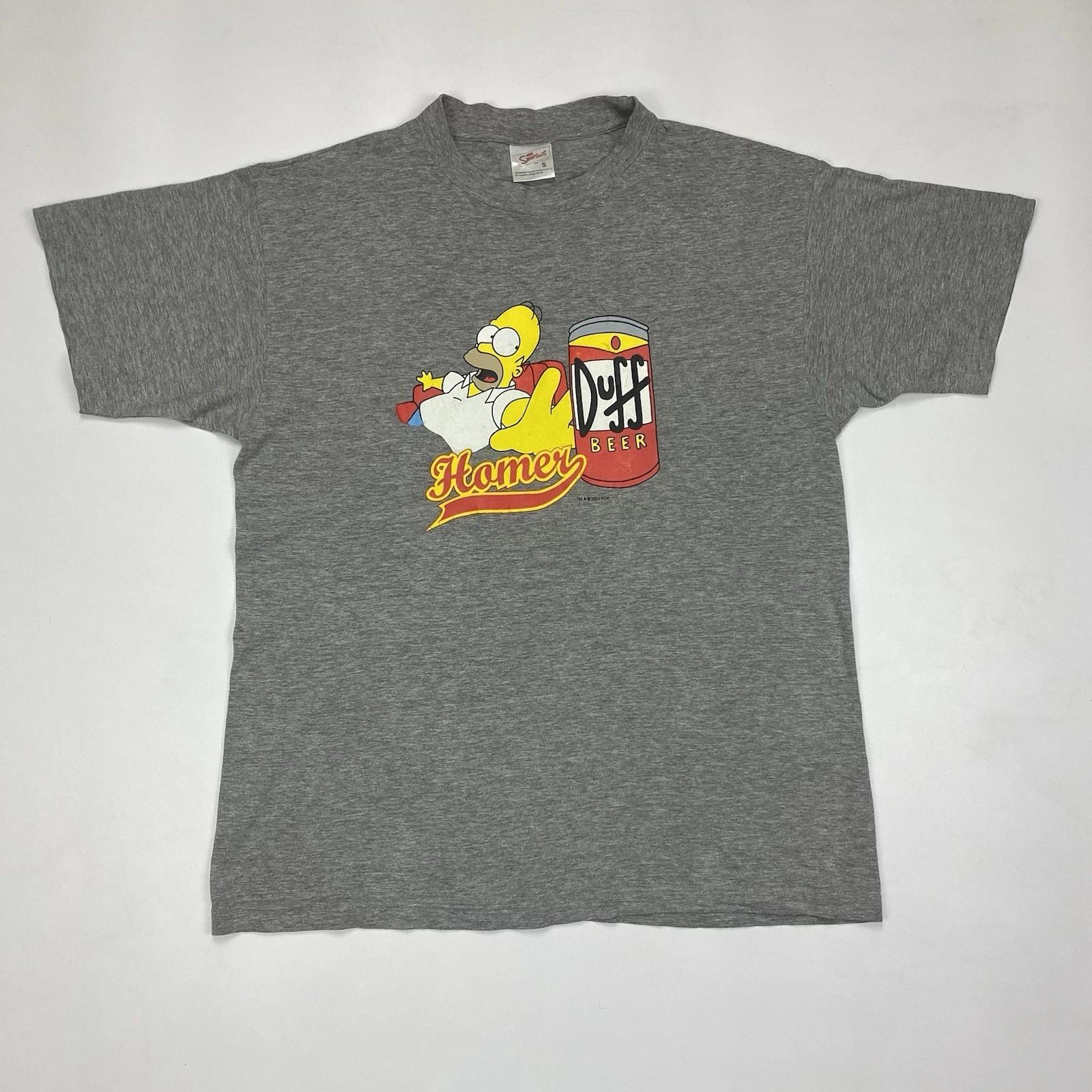 

Vintage 2002 The Simpsons Homer Funny T-Shirt Gray Size Small Men’s Duff S