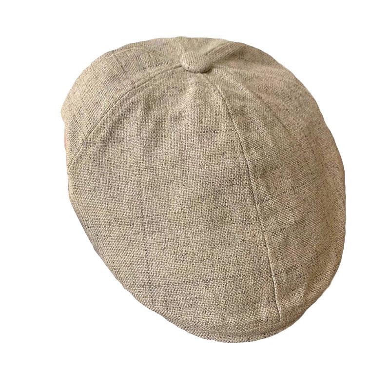 Simple Solid Color Cotton Linen Neutral Casual Beret For Autumn Casual Looks