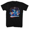 Mega Man Collage Black Adult T-Shirt