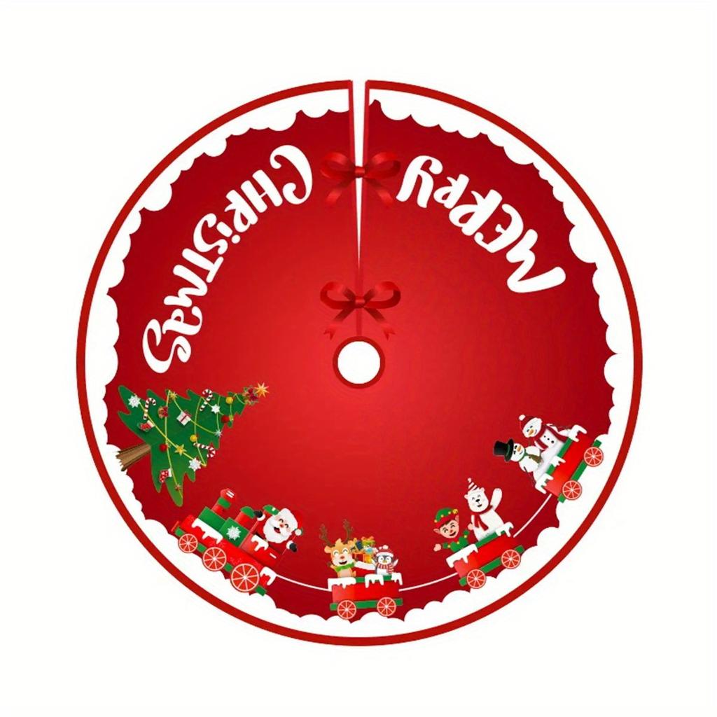Cartoon Christmas Tree Skirt Decoration Lightweight Cute Suitable As Decoration Prop For Christmas And New Year Parties