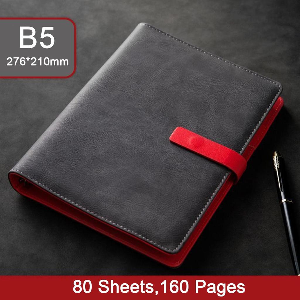 A5/B5 buckle student subject notebook, business loose-leaf notepad, diary, work meeting record book, travel log, 80 sheets 160 pages