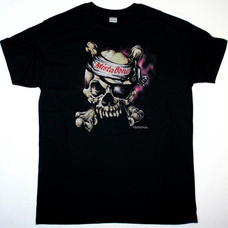

Vtg GREAT WHITE MISTA BONE TOUR Cotton Black All Size Unisex Tee Shirt SE363 Unisex T-Shirt L