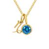 eManco Zodiac Rune Necklace with Rhinestone Birthstone in Stainless Steel