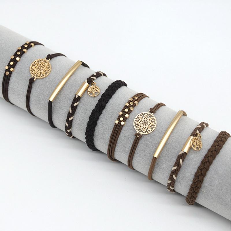 10pcs/set Fashion Bohemia Hair Rubber Bands For Women Elastic Boho Bracelet Hair Tie Girls Ponytail Holder Scrunchies For Hair