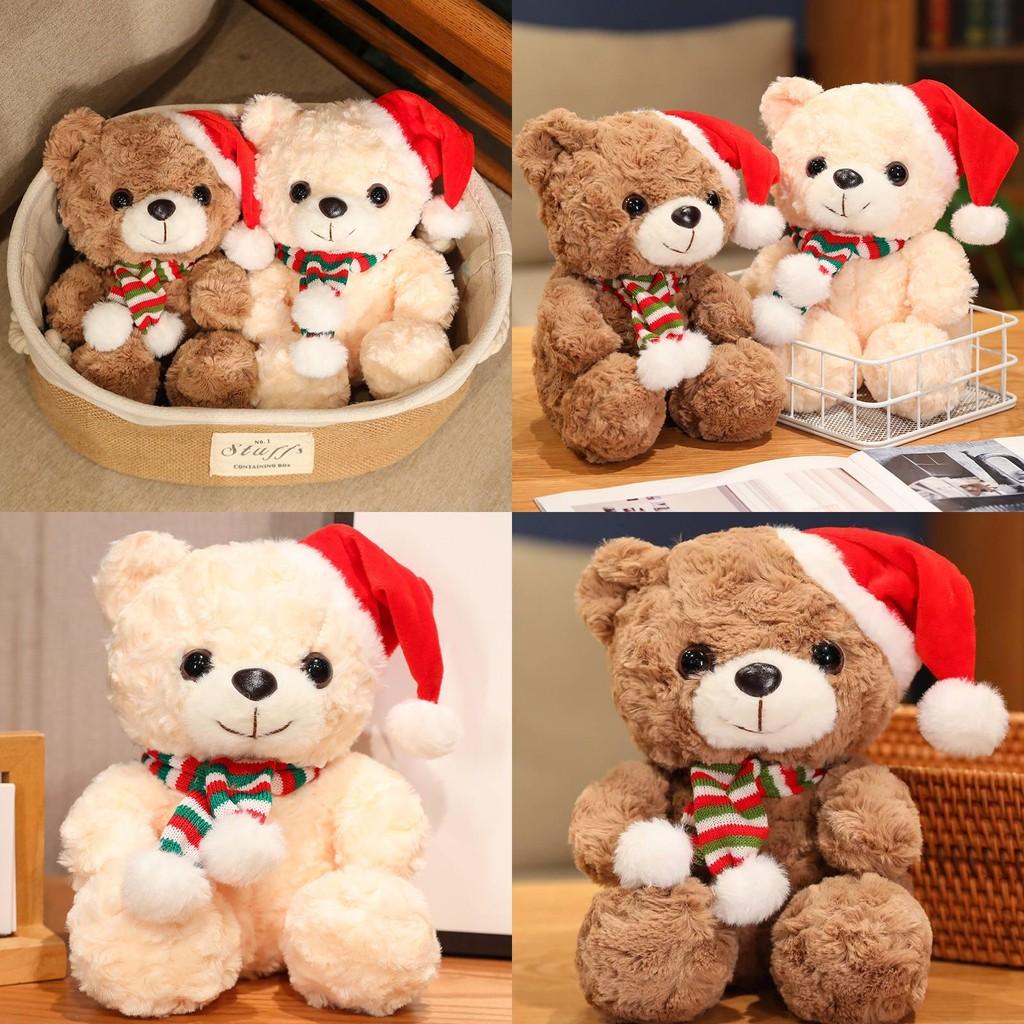 Scarf Hat Wear Teddy Bear Plush Toy Christmas Stuffed Animal Doll Gift Birthday