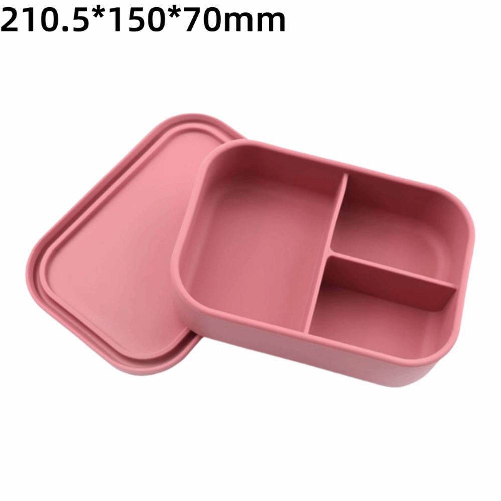 700/1300ml 3 Gird Lunch Box Silicone Divided Microwave Oven Lunch Box Leakproof BPA Free Food Container Office Worker