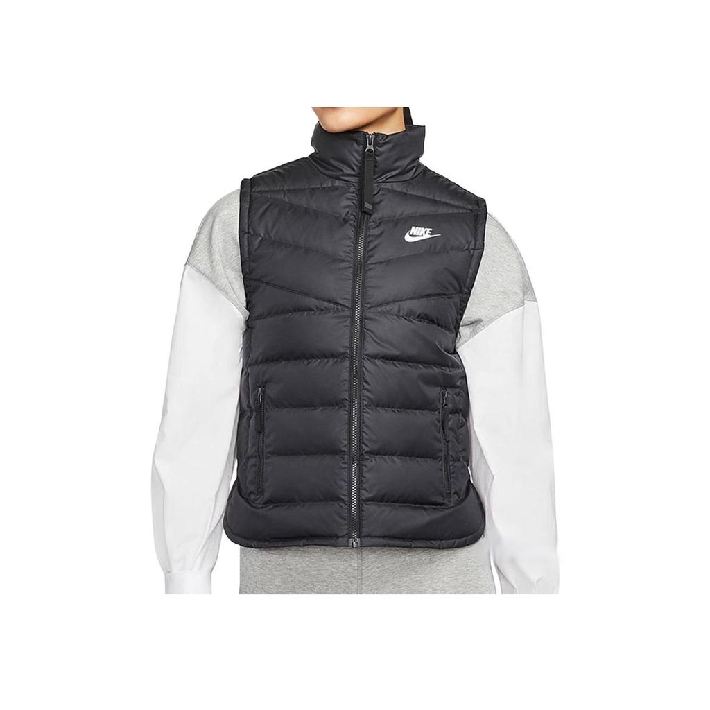 Nike Casual Warm Stand Collar Sports Down Vest Women Vests Black DR1591-010