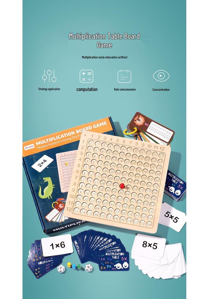 Children's Two-in-One Early Education Math Toy: 99 Multiplication and Addition Board