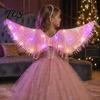 LED Costume Accessories Light-Up Angle Wing, Glowing Feather Wing for Kids Girls, Light Up Performance Wings Fairy Props Christmas Halloween Stage Led