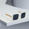 New In Fashionable Sunglasses For Women Square Frame Gradient Glasses With Metal Chain Decoration For Trendy Items