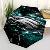 Philadelphia Eagles LOGO Print Automatic Umbrella, 8 Rib Iron Frame, Plastic Handle, Suitable for Outdoor Travel &Daily , Ideal Gift