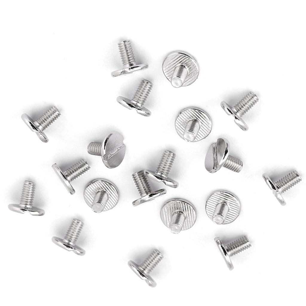 20Pcs Set Durable Brass Threaded Flat Head Nut Nail Rivets Screws Leather Craft Repair Supplies