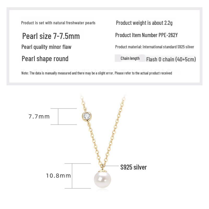 Double Layer Freshwater Pearl Choker Necklace, s925 Sterling Silver, 18k Gold Plated, Gift for Christmas and Qixi