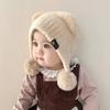 Plush Ear Protection Caps Windproof Cartoon Pompom Hat Soft Knitted Cap  Kids