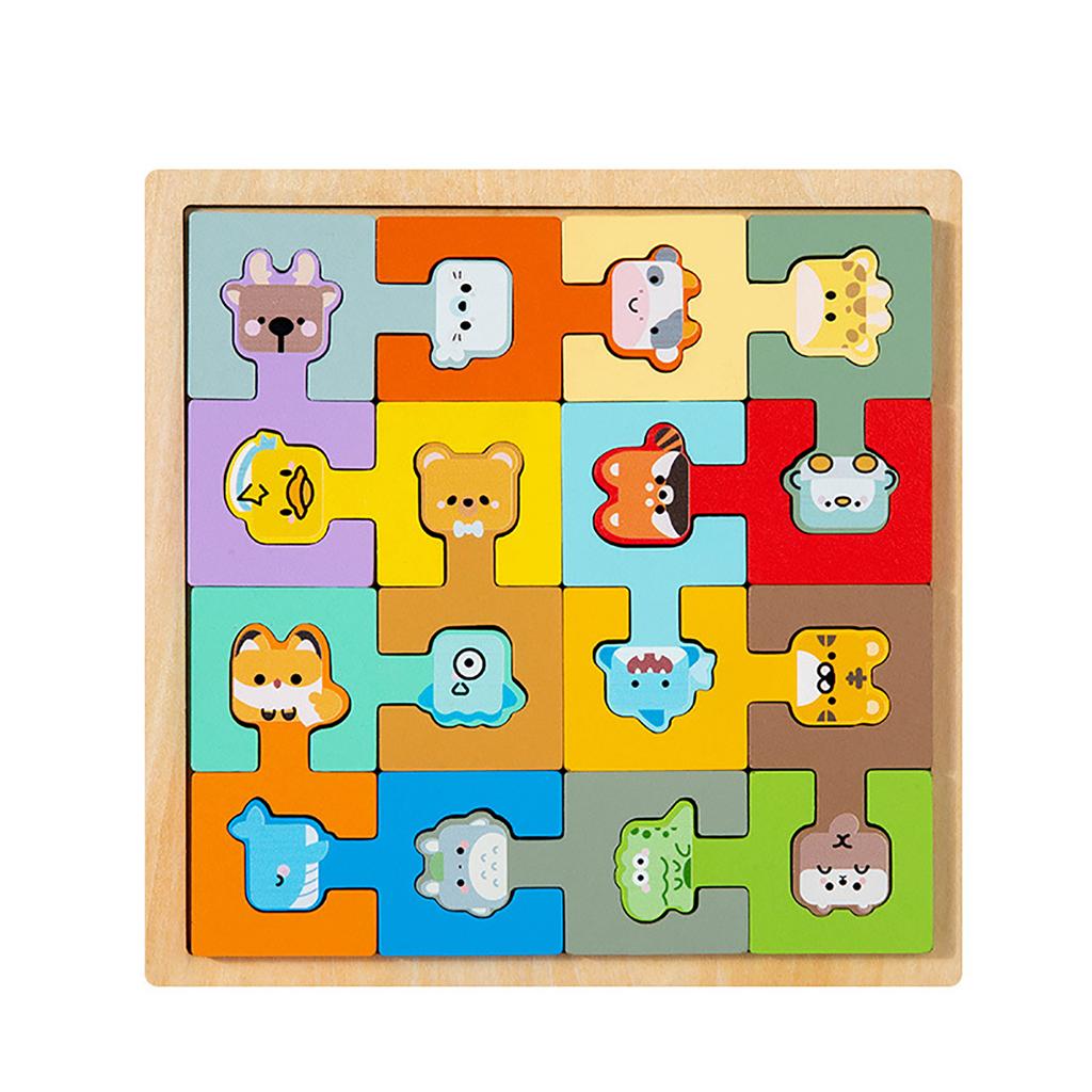 Wooden Animal Traffic Number Fruit Puzzle Shape Matching Toy